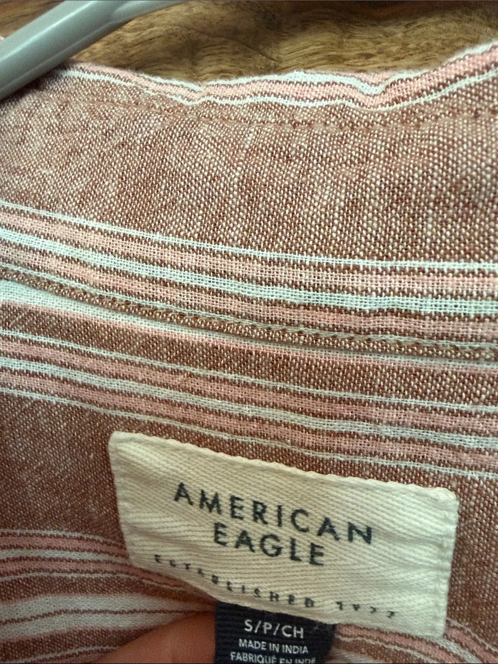 American Eagle Outfitters women Striped Button-Up Shirt go big beach shirt